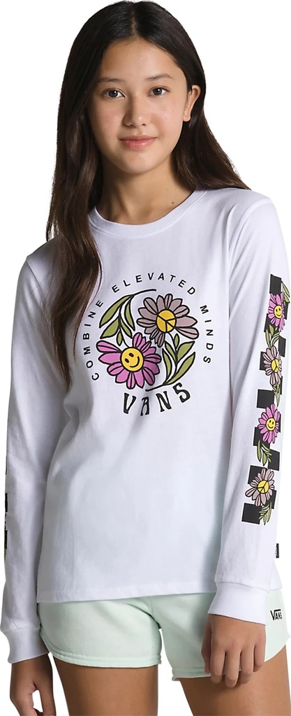 VANS KIDS ELEVATED FLORAL LONG SLEEVE BFF TEE WHITE 5 0 Boardshop